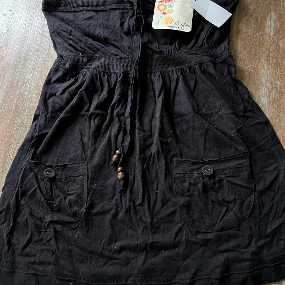 Energie cotton strapless top in Black. Brand new, tags attached. Size Medium.